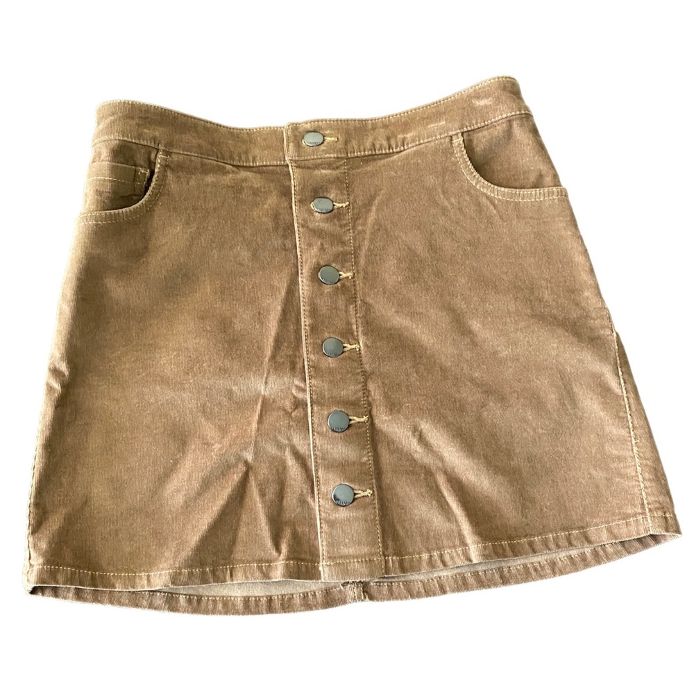 Express Corduroy Button Mini Skirt